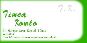 timea komlo business card